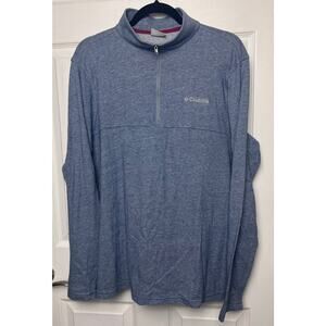 Columbia Men's Long Sleeve Quarter Zip Pullover Blue Shirt Size Large